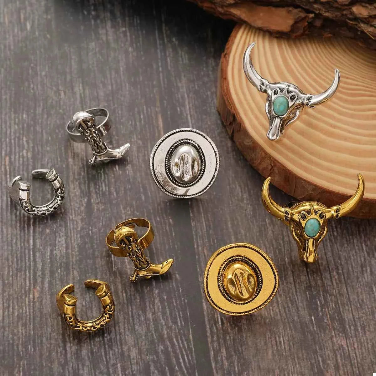 4 Piece Vintage Western Style Bull Head Rings a0fe7a99-44d9-4c77-8f1c-f76eb940adbd-Max-Origin