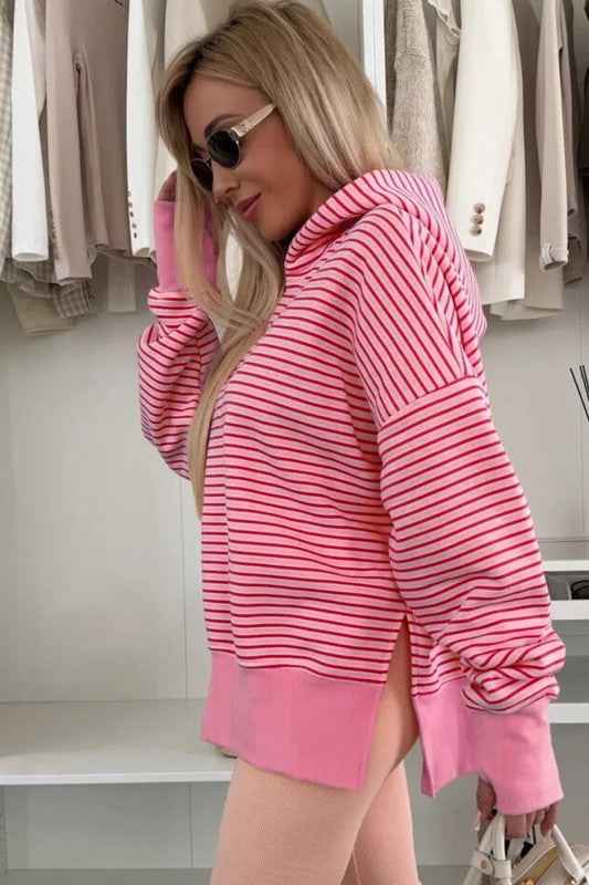 Stripe Thumbhole Drop Shoulder Sleeve Hoodie a103f857-3f84-49cd-9fc5-f06772eab3b5
