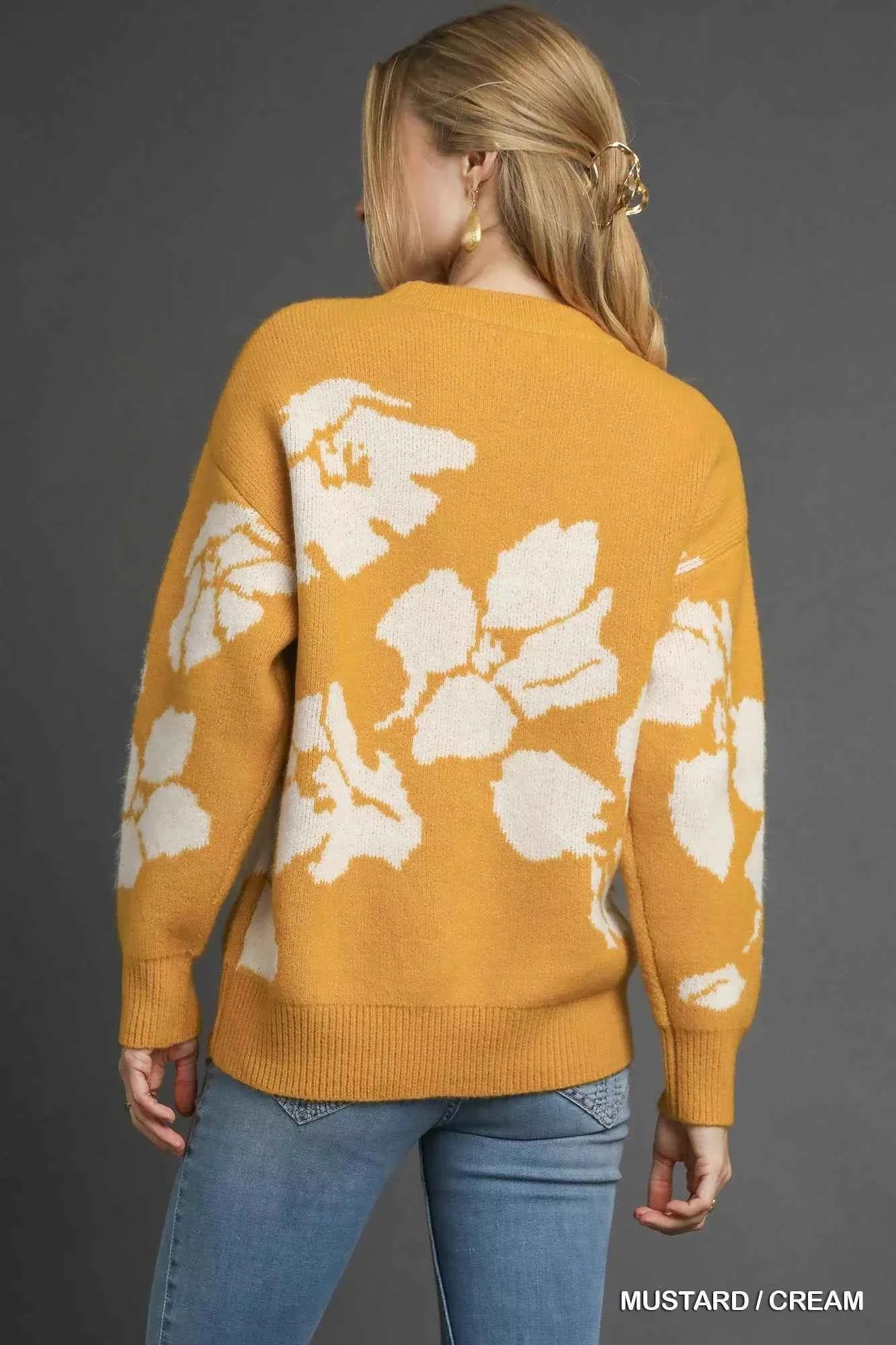Umgee Floral Long Sleeve Sweater a1139b14-5d3c-4df2-9beb-f3726b20dda1-Max-Origin