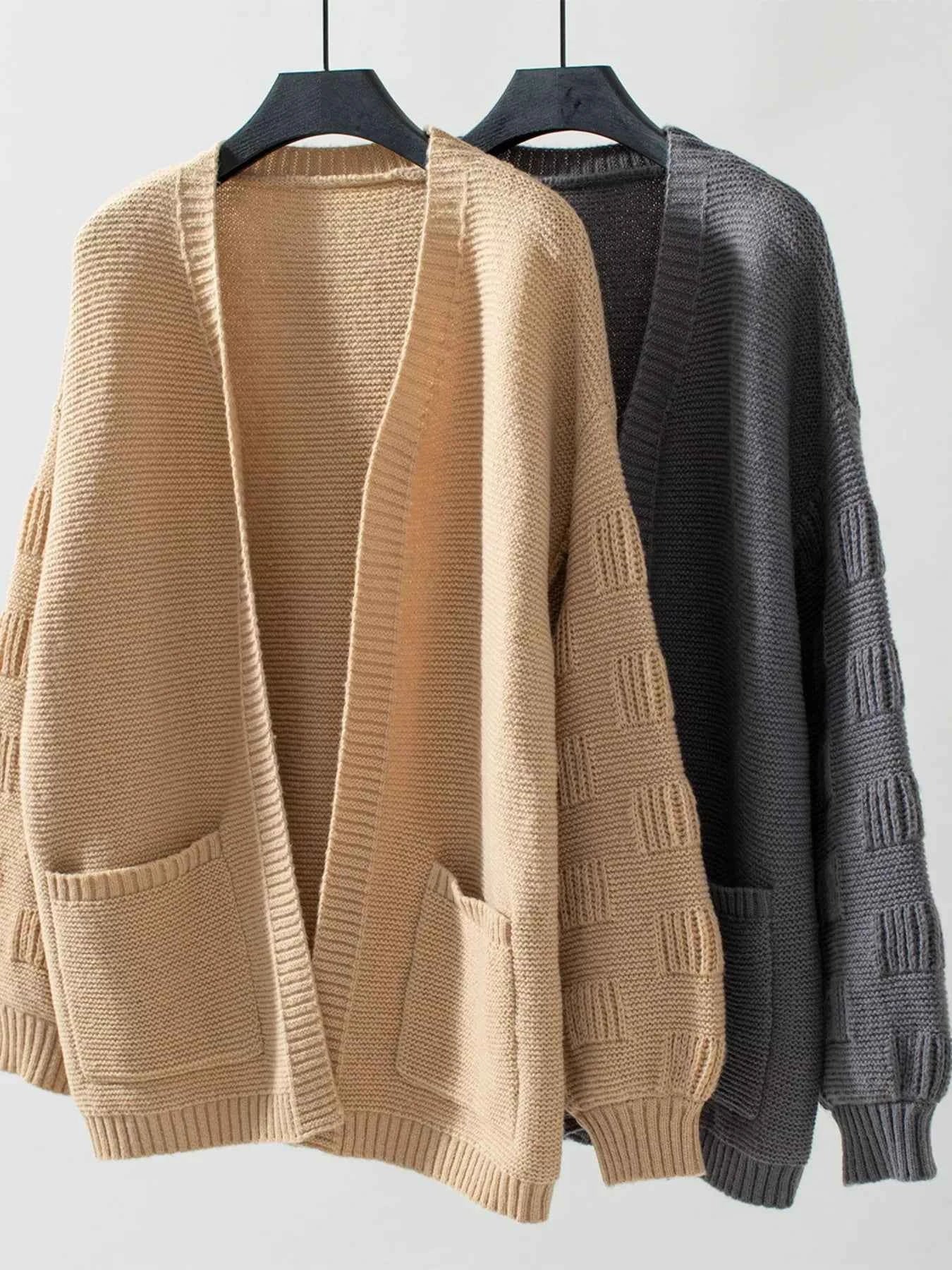 Textured Knit Open Front Cardigan a116b062-ab9c-4256-9366-e4f28e076455-Max-Origin