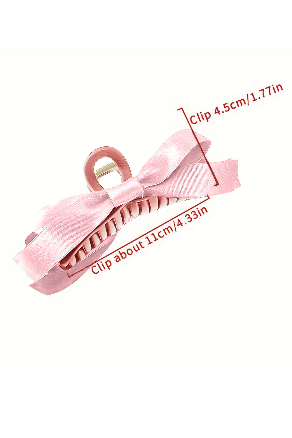 Light French Beige Solid Color Ribbon Bow Decor Hair Clip a11dcc3ccc7225bd