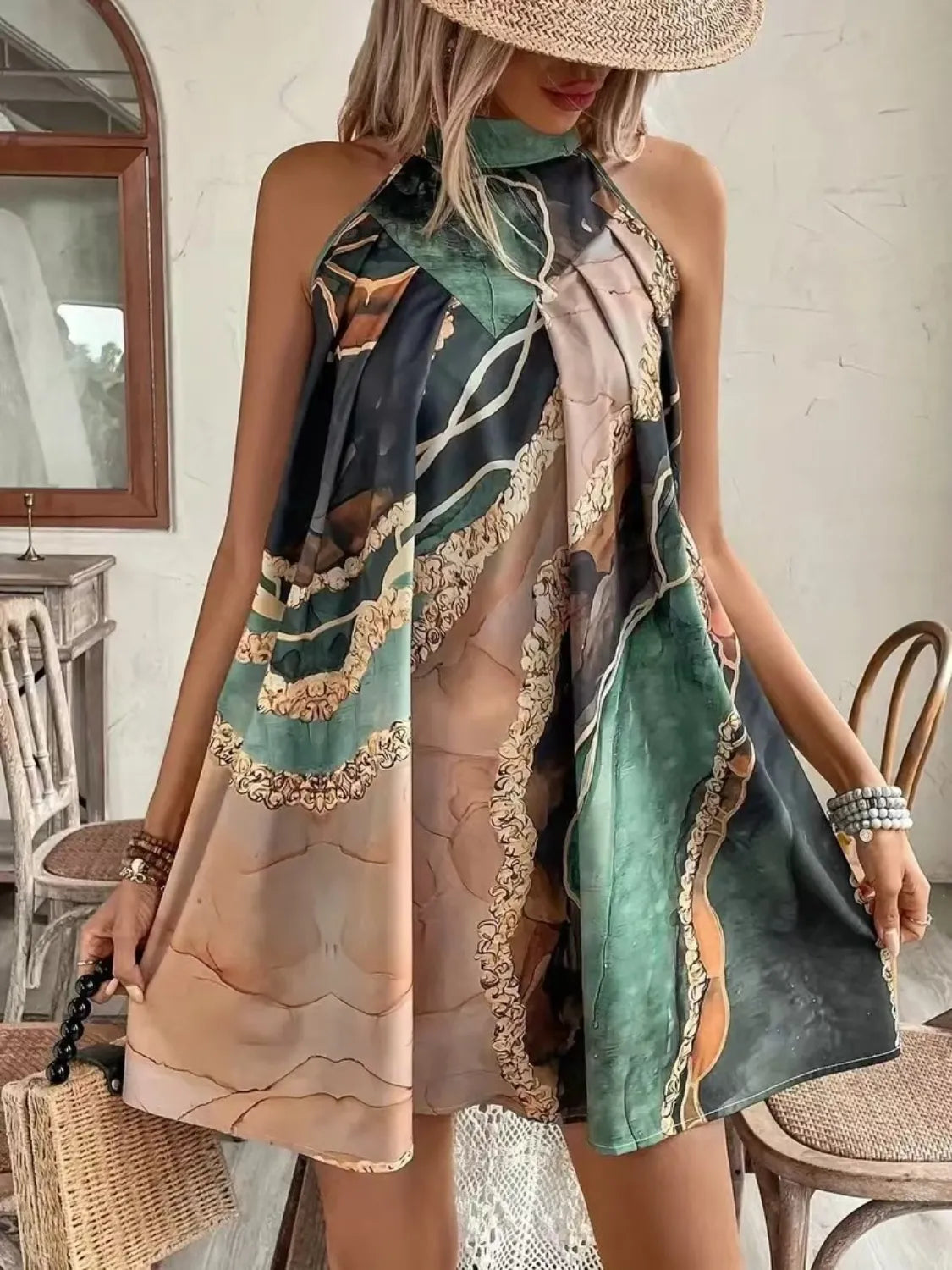 Tied Back Printed Sleeveless Dress a11de13b-4b8c-4cd5-8dd6-944d32ac9491-Max-Origin