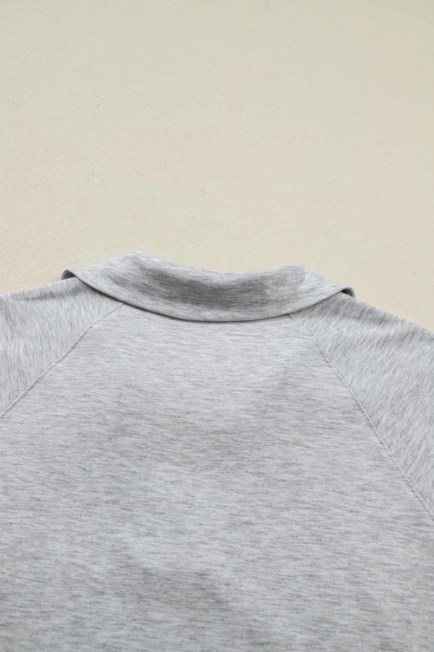Light Grey Collared V Neck Tee Drawstring Elastic Waist Shorts 2pcs Outfit a11fc53c6b80f748