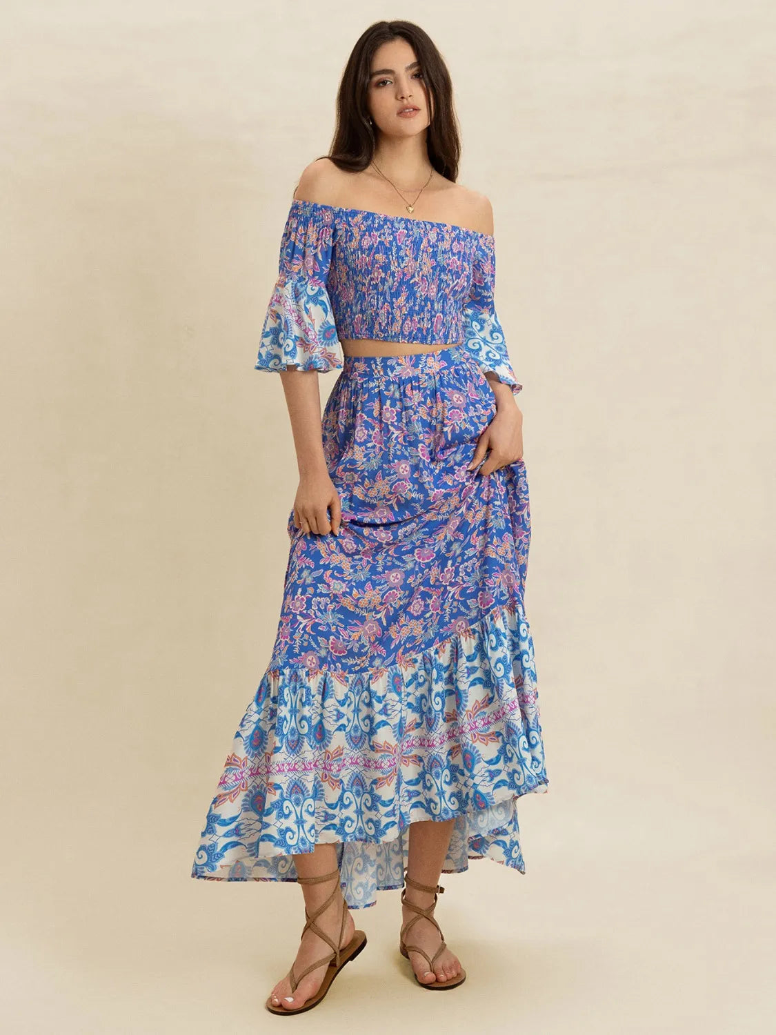 Smocked Off-Shoulder Printed Top and Skirt Set a1277d51-70d9-4b1d-a222-8dbea1bab21e-Max-Origin