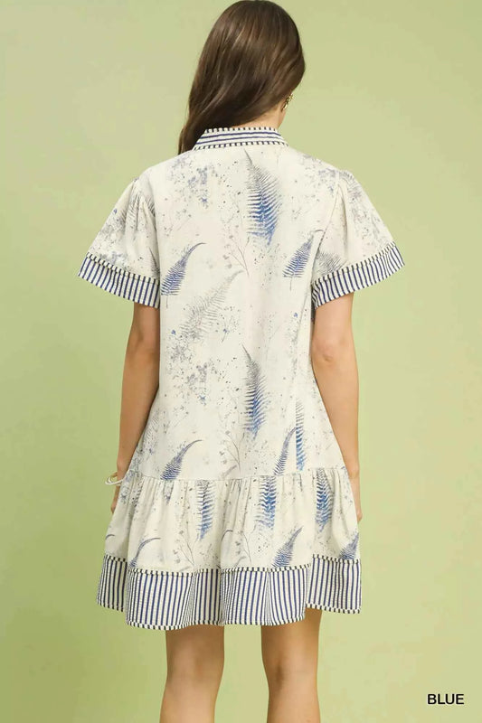 Linen Printed Button-Front Tiered Mini Dress a12e28da-3662-4b43-9db5-243df5569cf3-Max-Origin