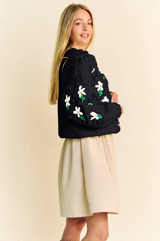 Davi & Dani Floral Pattern Button Down Cardigan a1392768-f848-4ae4-8dc4-63eca7e540c6-Max