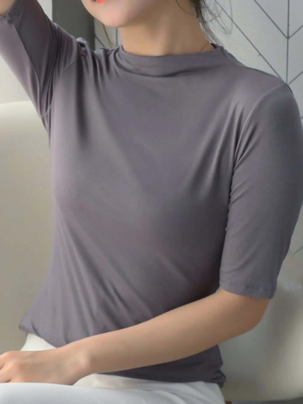 Solid Color Short Sleeve T-Shirt a1419c62-c3e6-4c65-934a-04f3fe153ab3-Max-Origin