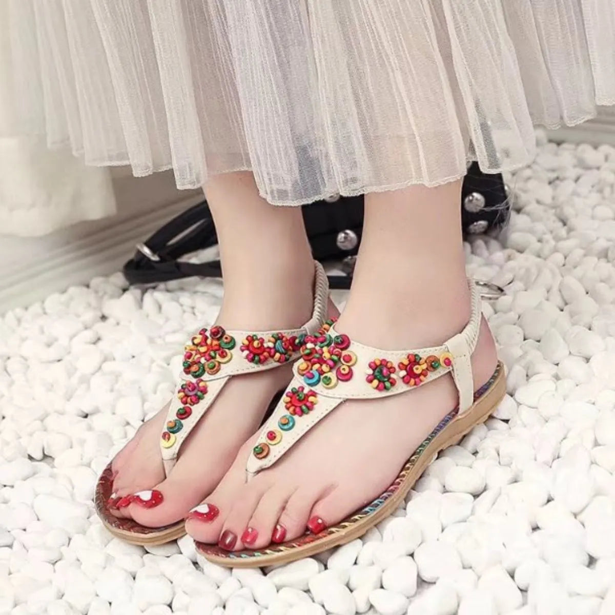Toe Post Flats Sandals Beige a1434764-0fca-4725-94fc-d30d6ce53799-Max-Origin