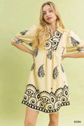 Umgee Paisley Mandala Print Babydoll Dress ECRU a14b36aa-9b6e-4f04-af91-85219129999f-Max-Origin