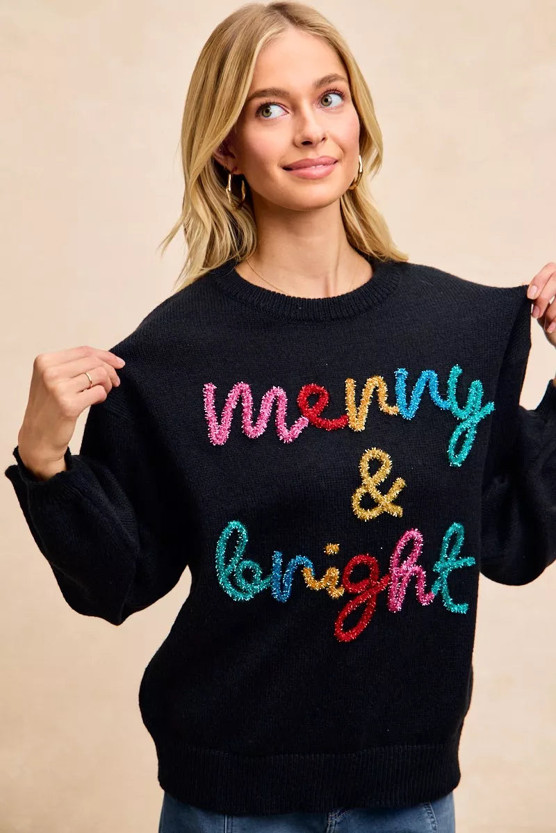 BiBi Tinsel Lettering Christmas Sweater a165c52dcb9a43a198074483b164ccd9-Max-Origin