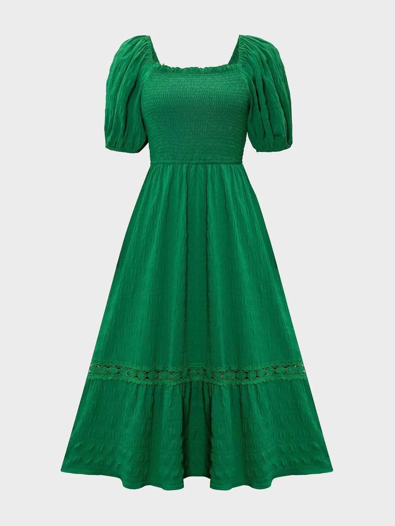 Smocked Puff Sleeve Tiered Dress a17363330fc94a6abd948221382209bb-Max-Origin