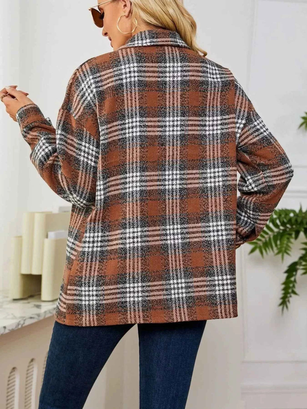 Plaid Button Up Long Sleeve Shacket a176757177c54831aacebab68eb71d37-Max-Origin