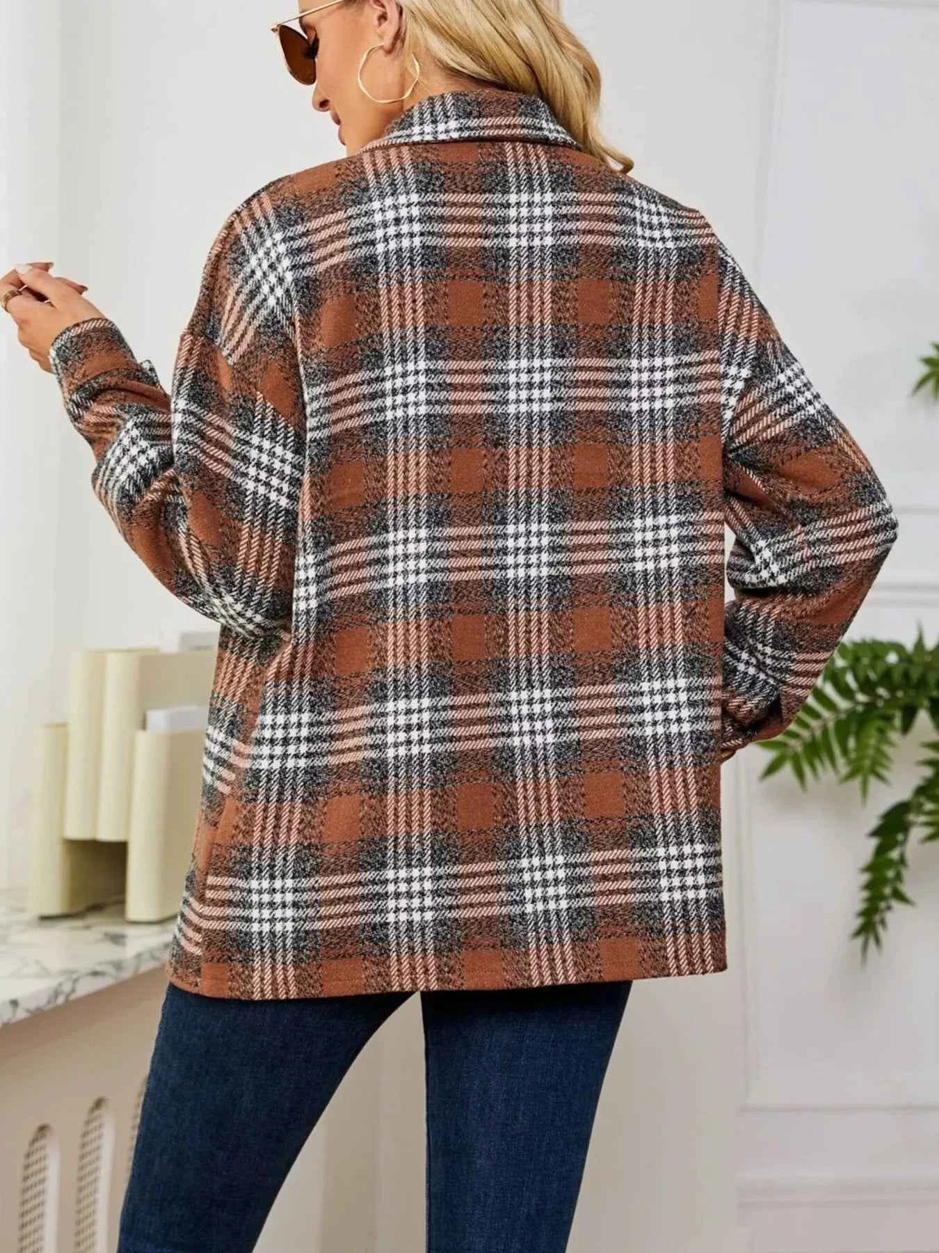 Plaid Button Up Long Sleeve Shacket a176757177c54831aacebab68eb71d37-Max-Origin