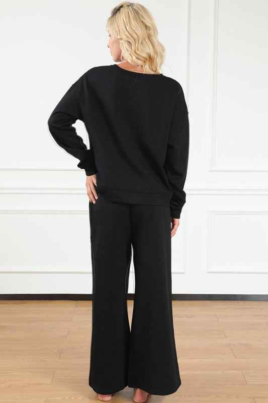 Textured Top and Pants Set a19161b8-3eb7-4ec9-8bb1-0f640332b54c