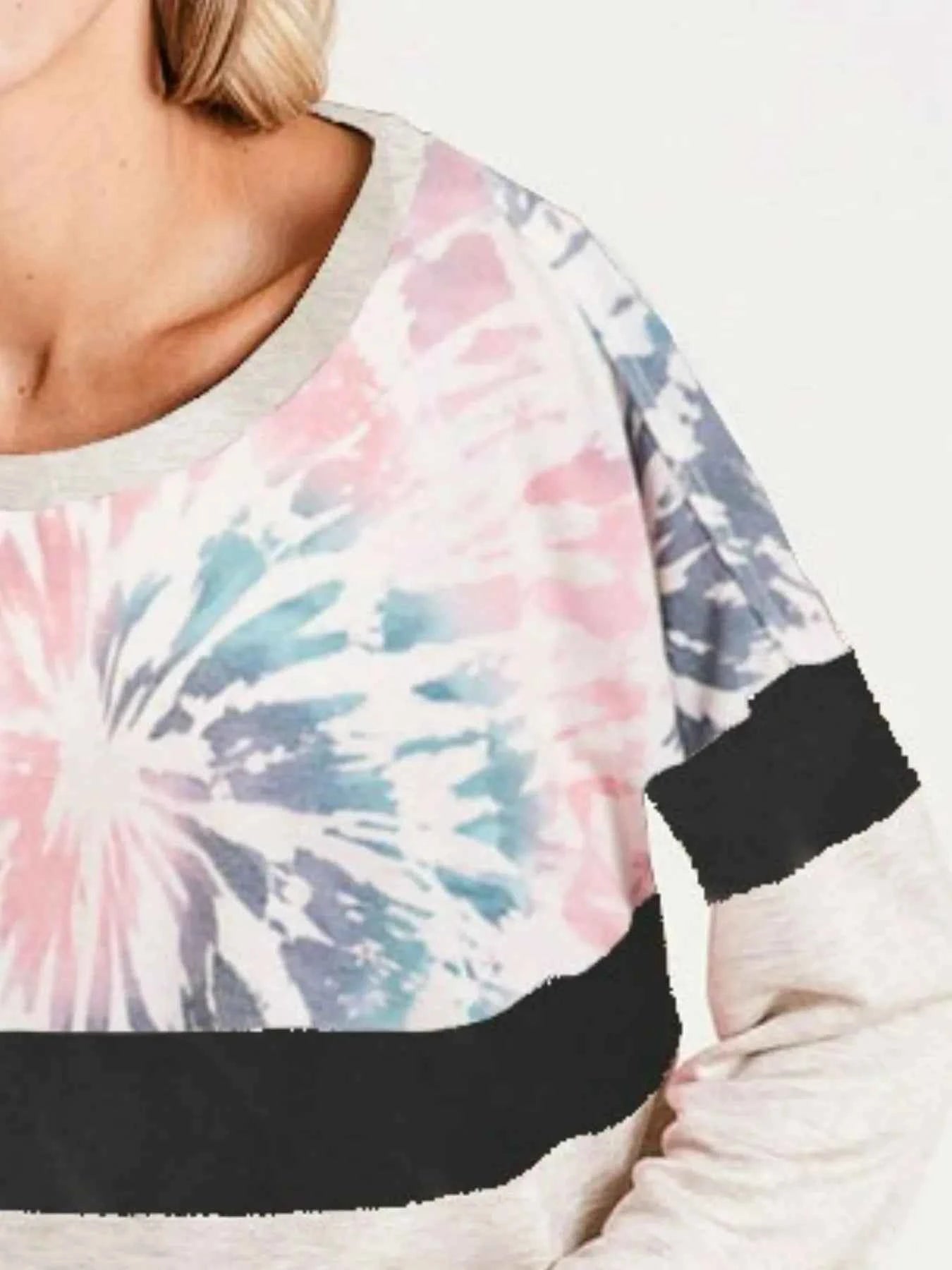 BiBi Mix And Match Color French Terry Wide Neck Top a196bbba-6b4e-45c3-8b9d-124122202e29-Max-Origin