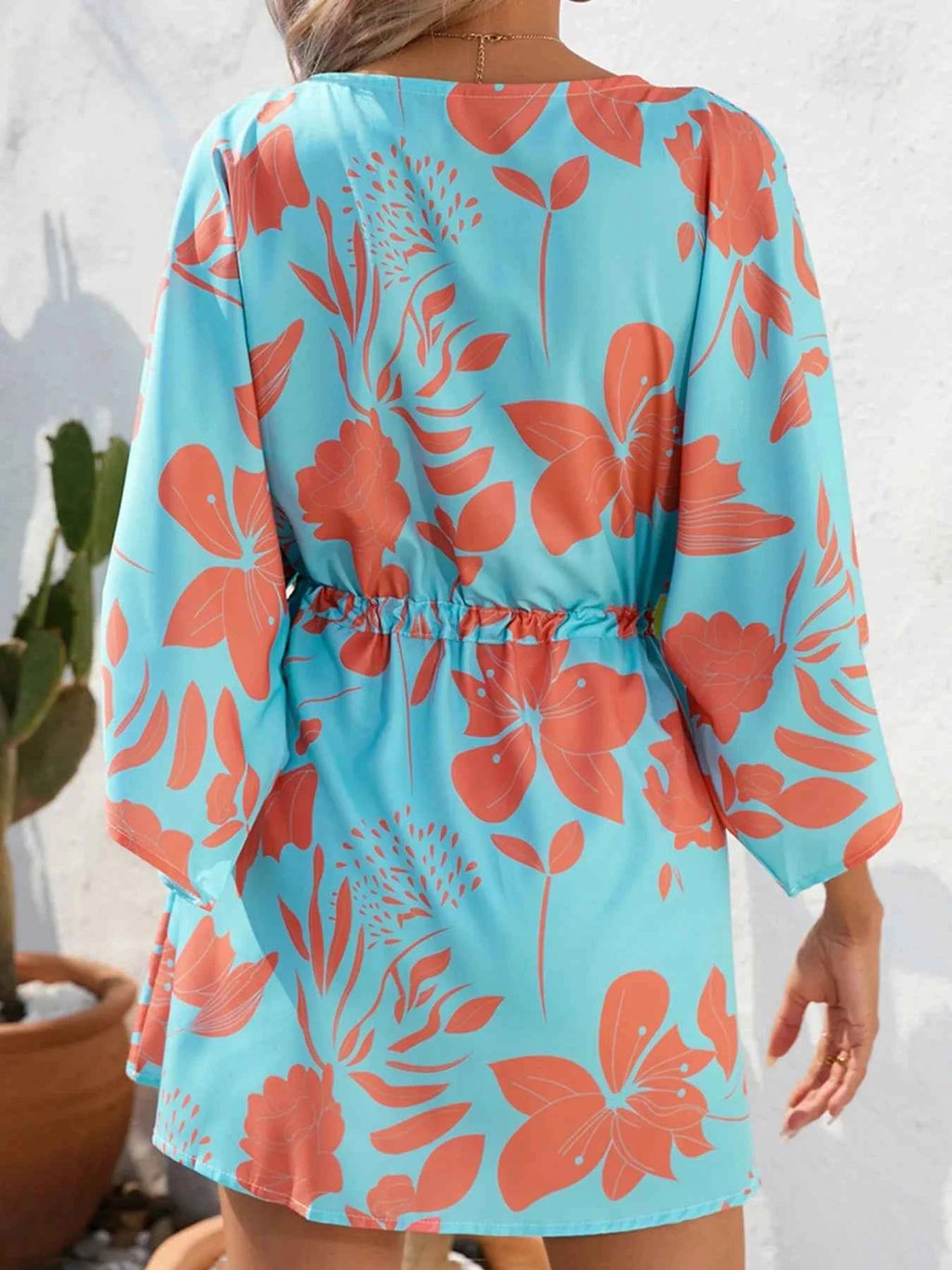 Color Block Drawstring Waist Button Up Dress a19752c7432d4057bd96ed86f8842540-Max-Origin