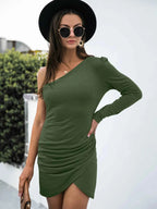 One Shoulder Ruched Bodycon Dress a199e440-789a-4995-822a-9cf92cf84c6c-Max-Origin