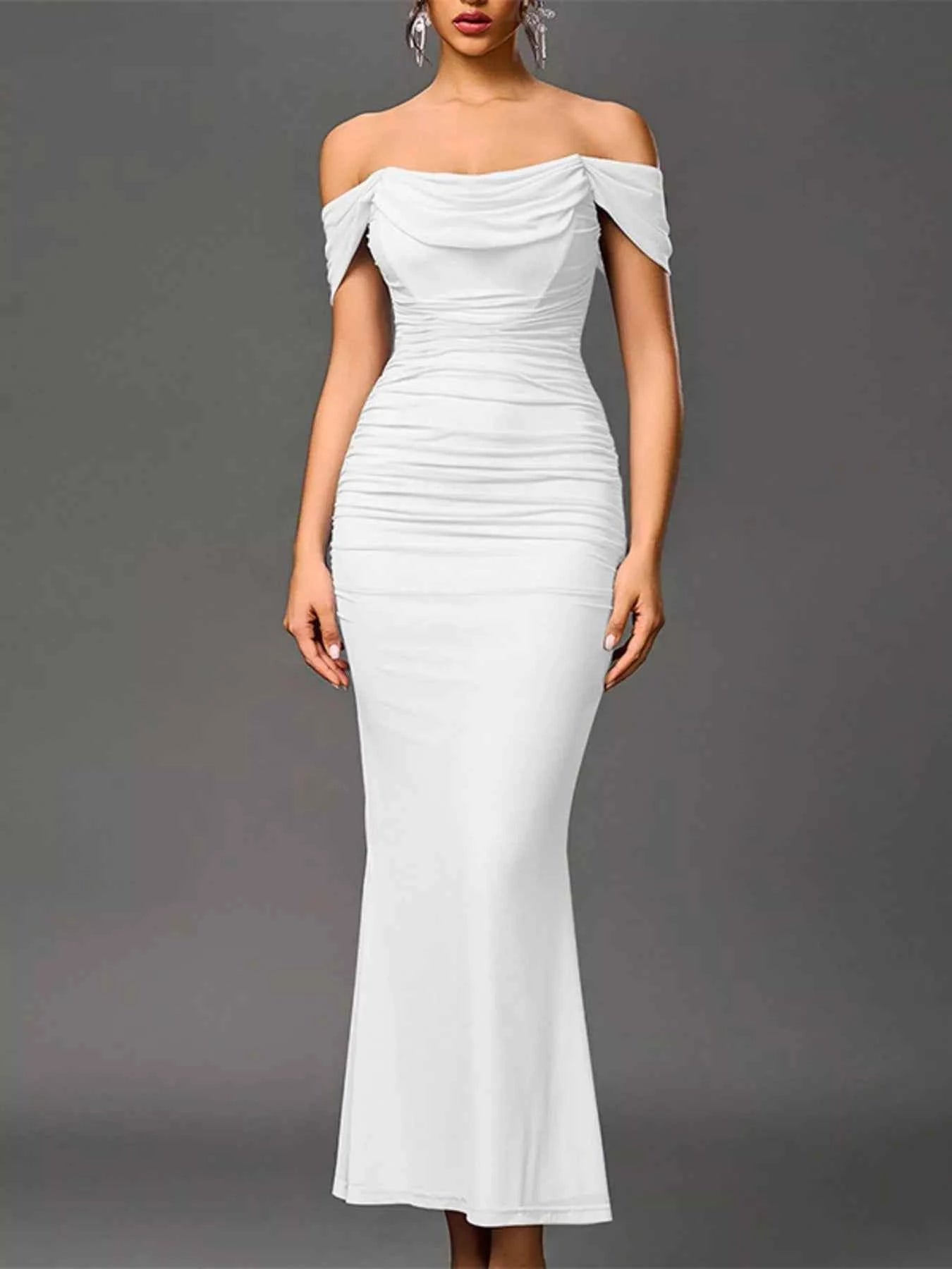 Off-Shoulder Ruched Mermaid Maxi Dress a19cf00f-36c6-40b7-81a2-12698f9b8889-Max-Origin