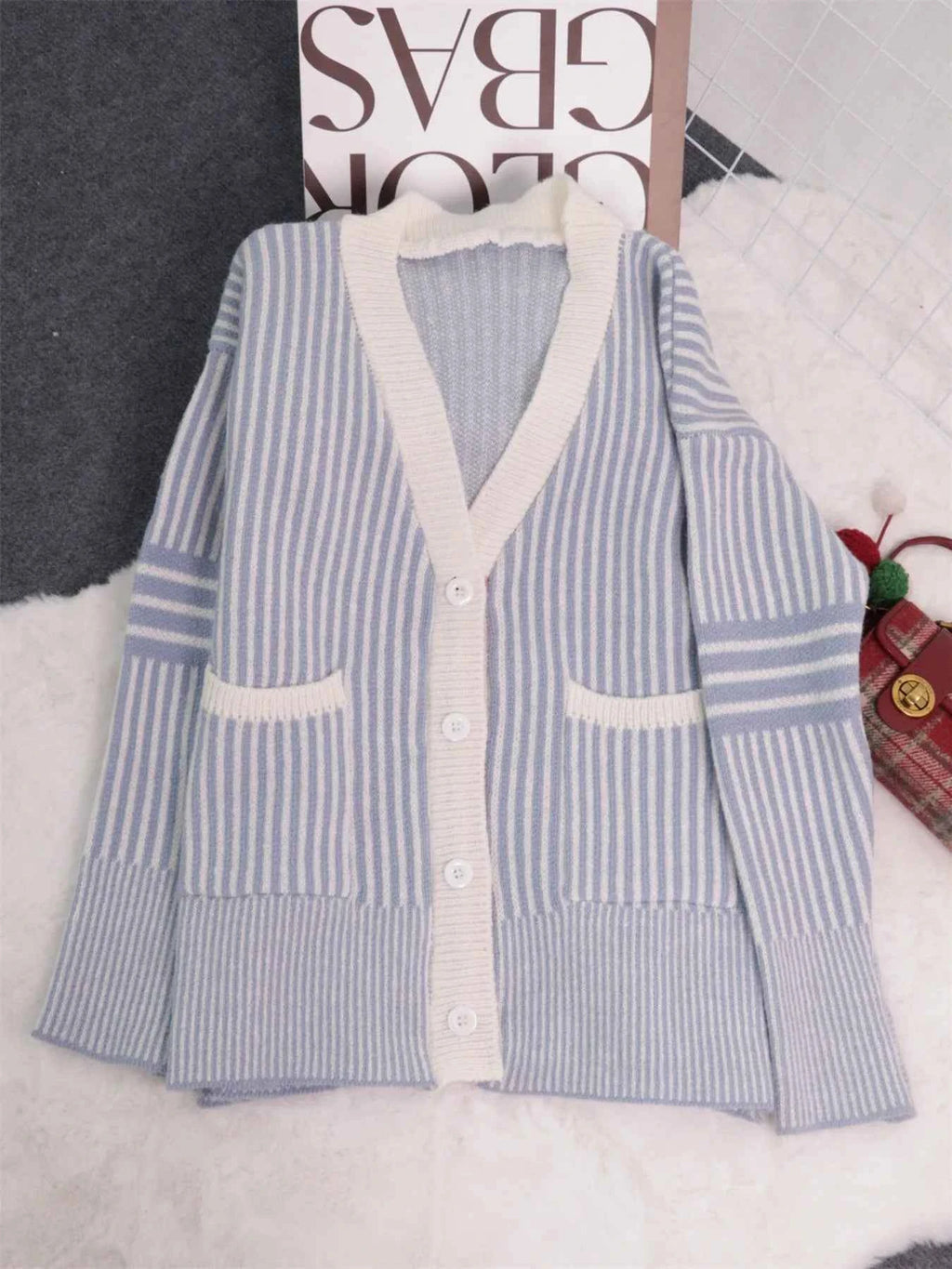 Striped Button-Front Cardigan with Contrast Trim a1b0ad0b1c204817b8928be56cf4fd58-Max-Origin