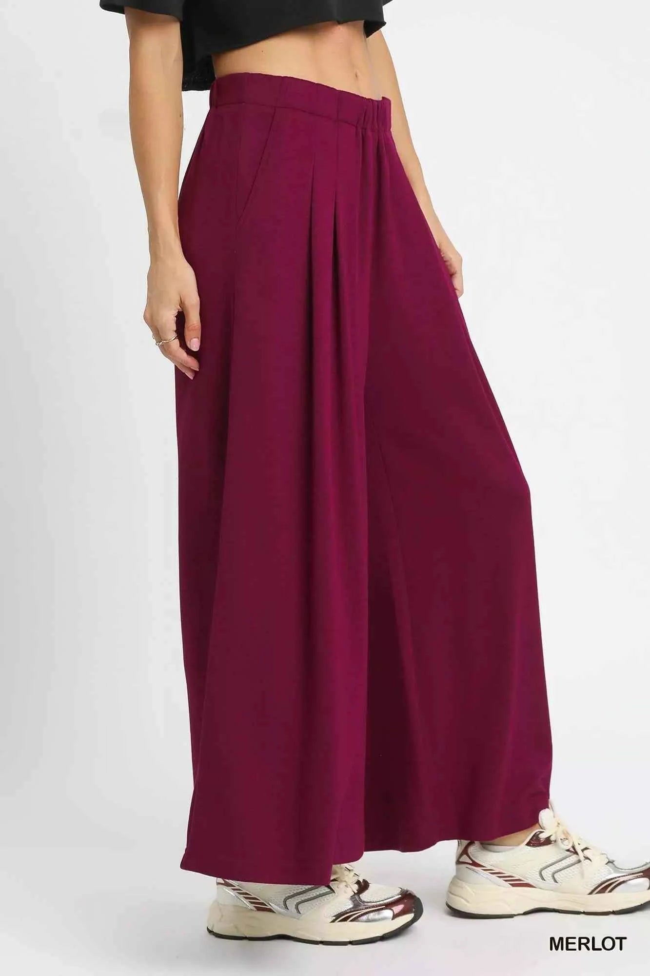Umgee Wide Leg Pants with Pockets a1b958aa-32cf-4aef-98bc-3eeaecc36f34-Max-Origin
