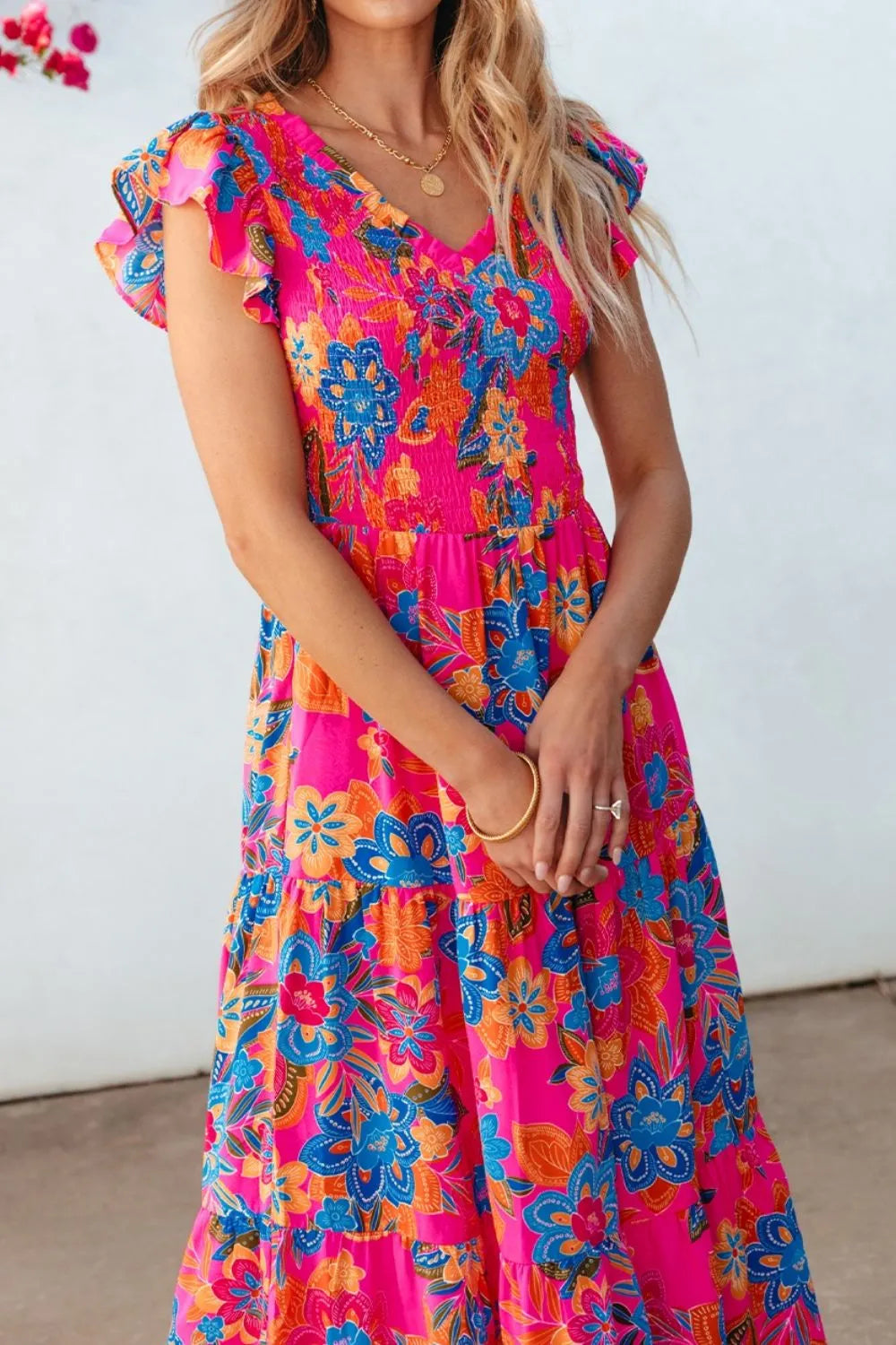 Boho Floral V Neck Ruffle Tiered Dress a1c2a556-ebd4-46f2-a380-224e52994df9-Max-Origin