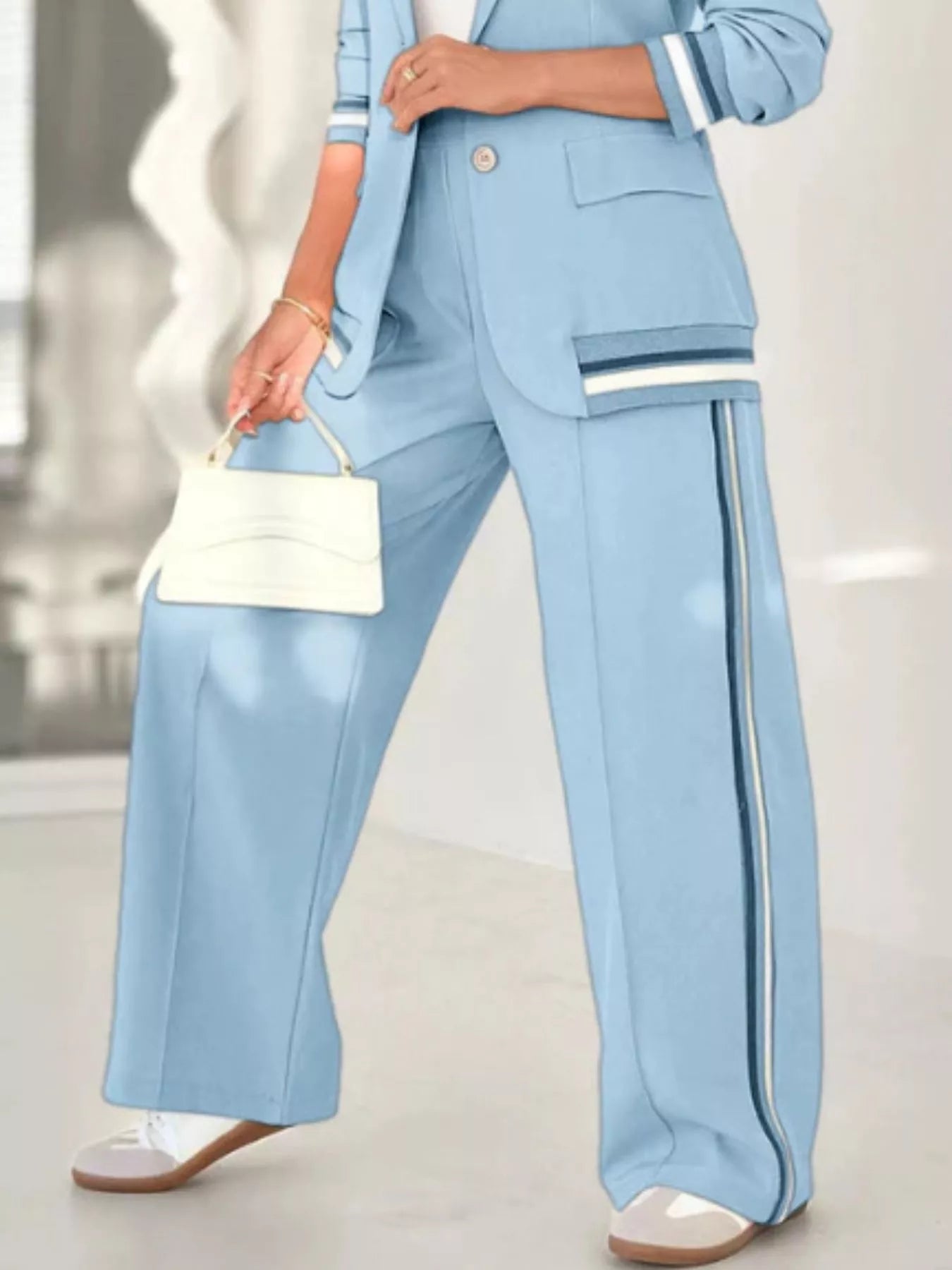 Full Size Striped Trim Button Down Jacket and Pants Set Plus Size a1ca3f07-9d58-43fe-a92f-7bb3eeec11f0-Max-Origin