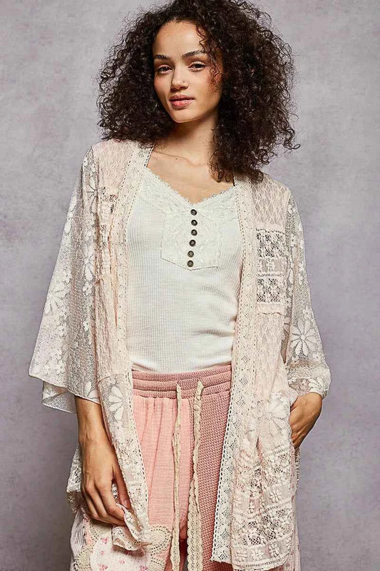 POL Lace Floral Open Front Cardigan with Trim Detail a1cb8903-d196-41b2-9e88-9da3ff4b78cb-Max-Origin