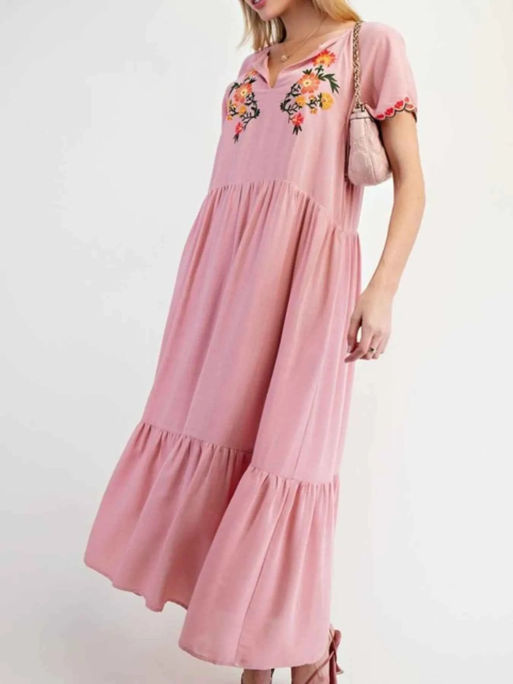 Floral Notched Flutter Sleeve Dress a1cd4d14-636a-44d0-8188-f11cef24d985-Max-Origin
