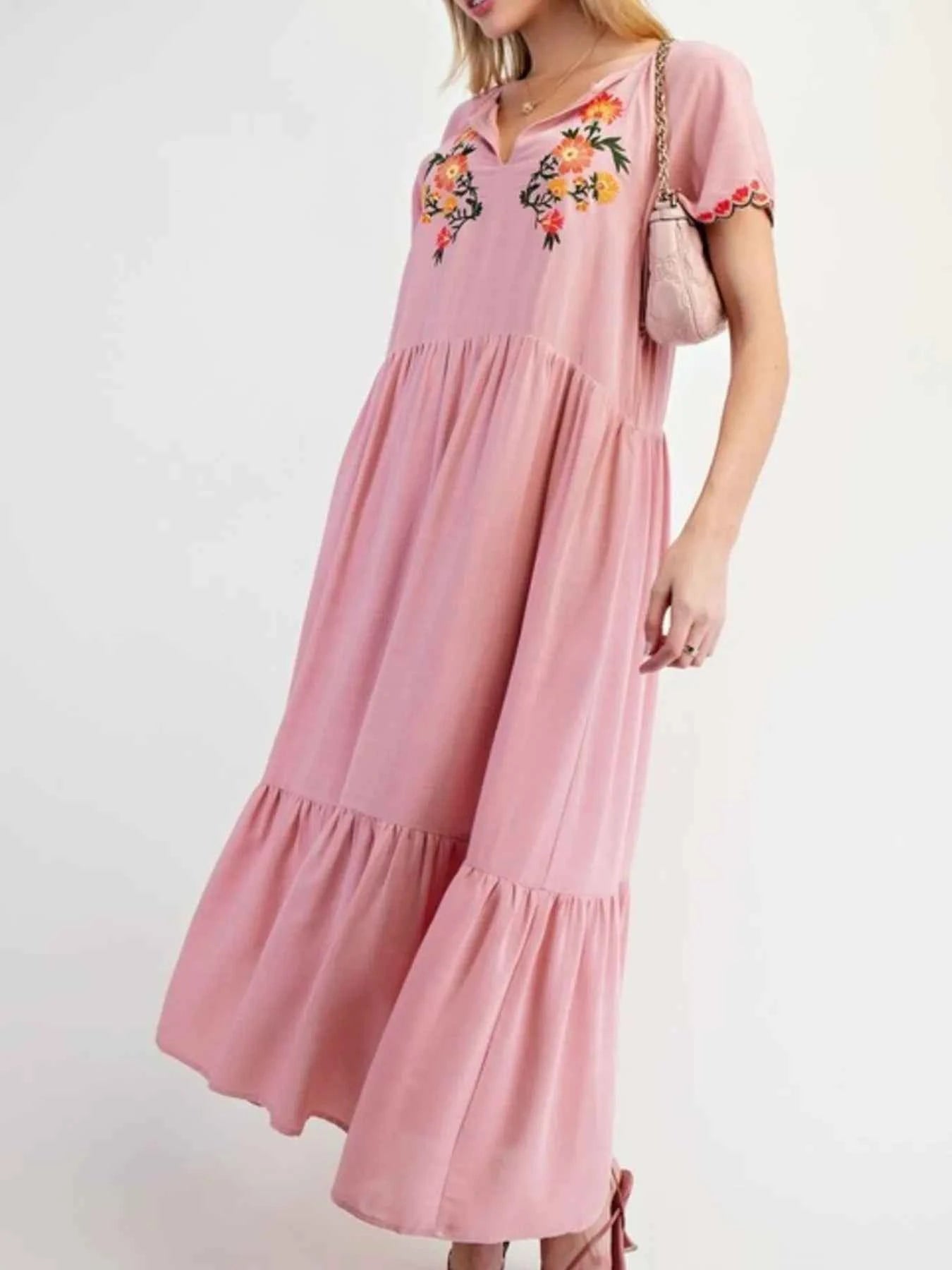Floral Notched Flutter Sleeve Dress a1cd4d14-636a-44d0-8188-f11cef24d985-Max-Origin