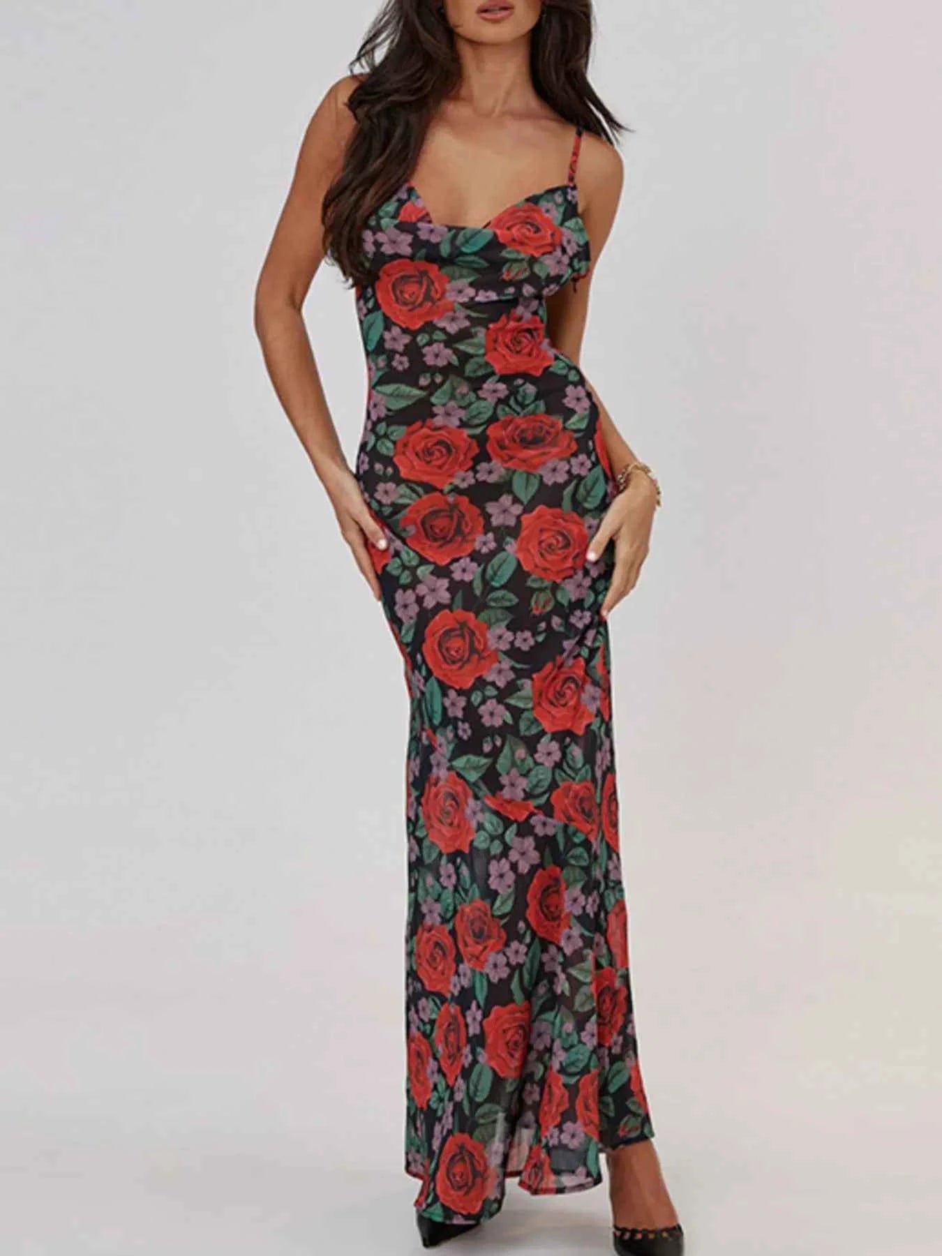 Floral Print Bodycon Maxi Dress a1d02e5b-86ae-4c21-87ab-569a91e91f85-Max-Origin