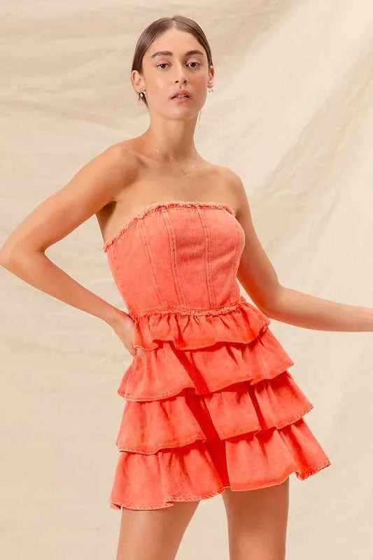 Strapless Ruffle Layered Game Day Cheer Up Dress a1d54bc916a4426a85e097ce197e29fc-Max-Origin