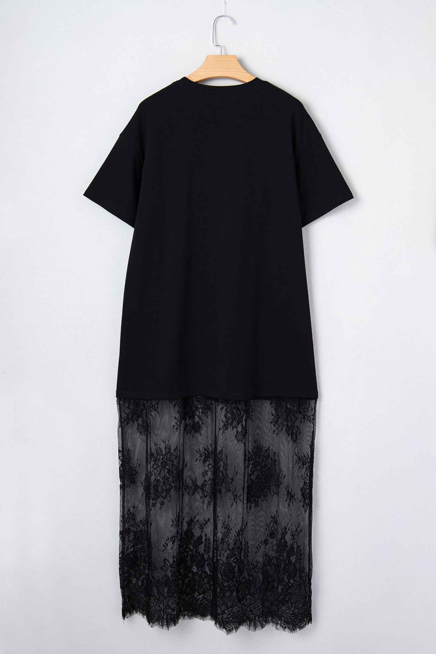 Red Sandalwood Floral Patchwork Short Sleeve T Shirt Loose Maxi Dress a1e82aa219e90177