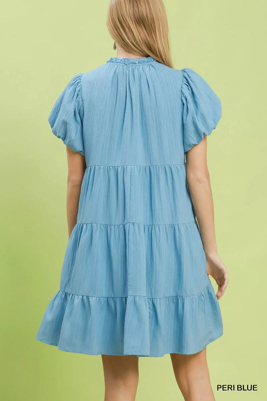 Puff Sleeve Tiered Babydoll Dress a1e96079-452f-439a-a6ca-ce837a667893-Max-Origin