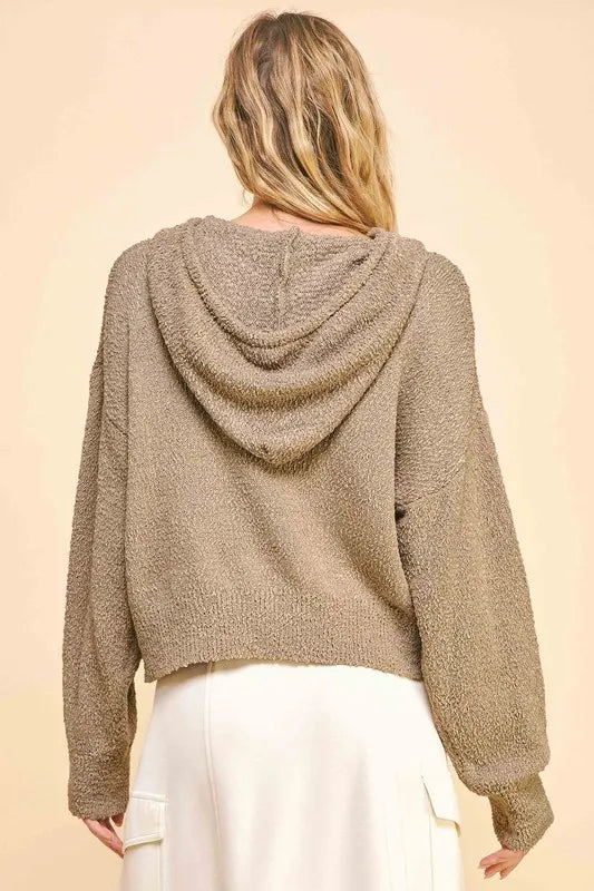 Davi & Dani Drop Shoulder Long Sleeve Hooded Sweater a1ee0fa8-7c61-4a0b-a73e-1b611d8206a5-Max