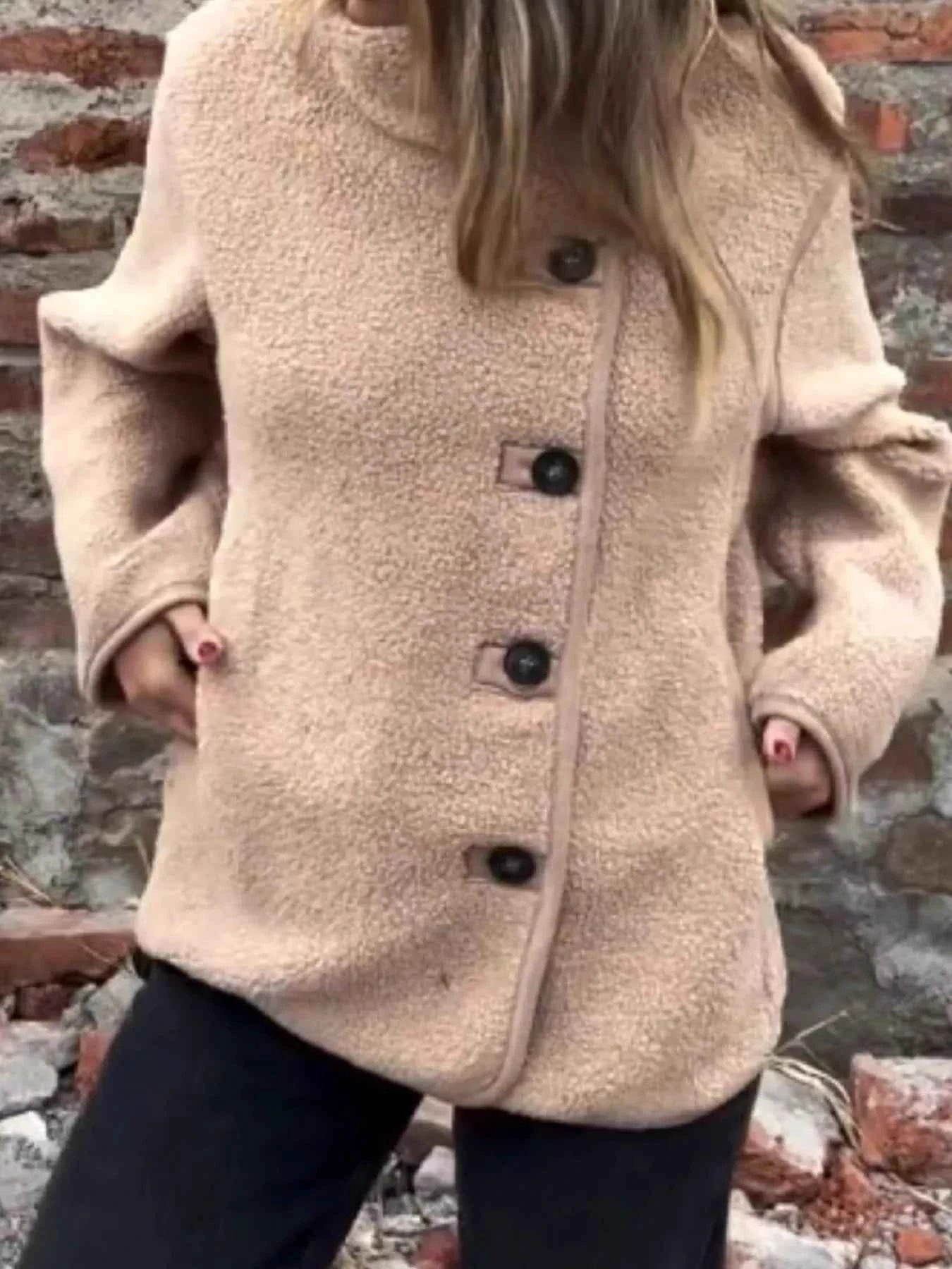 Full Size Button Up Long Sleeve Fleece Jacket Plus Size a1f3a678-af10-4aaf-833a-17677ac69d22-Max-Origin