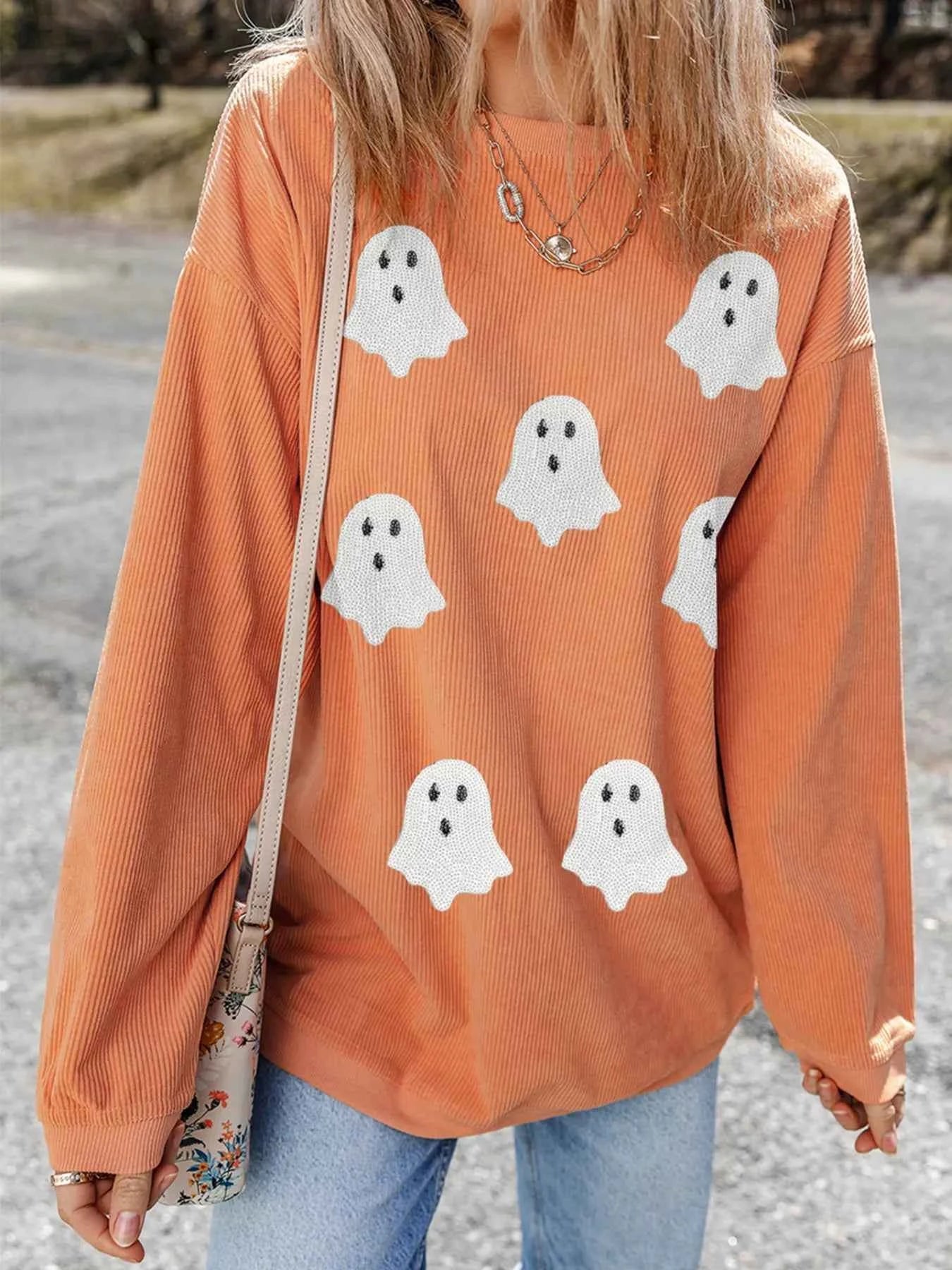Halloween Ghost Sequin Patched Twisted Ribbed Texture Sweatshirt a1f9795ff08a4cd6966a8c74d9839bd0-Max-Origin