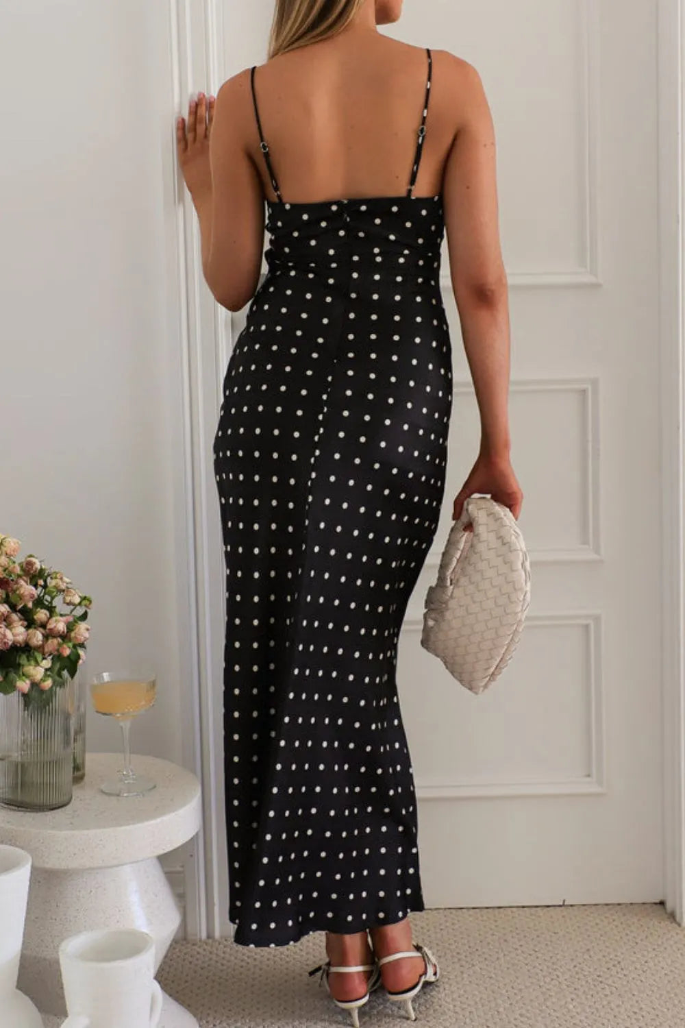Polka Dot Square Neck Midi Cami Dress a203361a-7f6d-4d36-a3d1-a2d70404a5be-Max-Origin