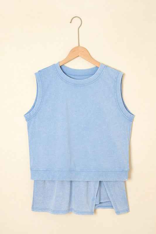 Mineral Wash Tank Top and Lined Split Skirt Set a205ec0a-6a43-444c-8271-8ced890f9a7f