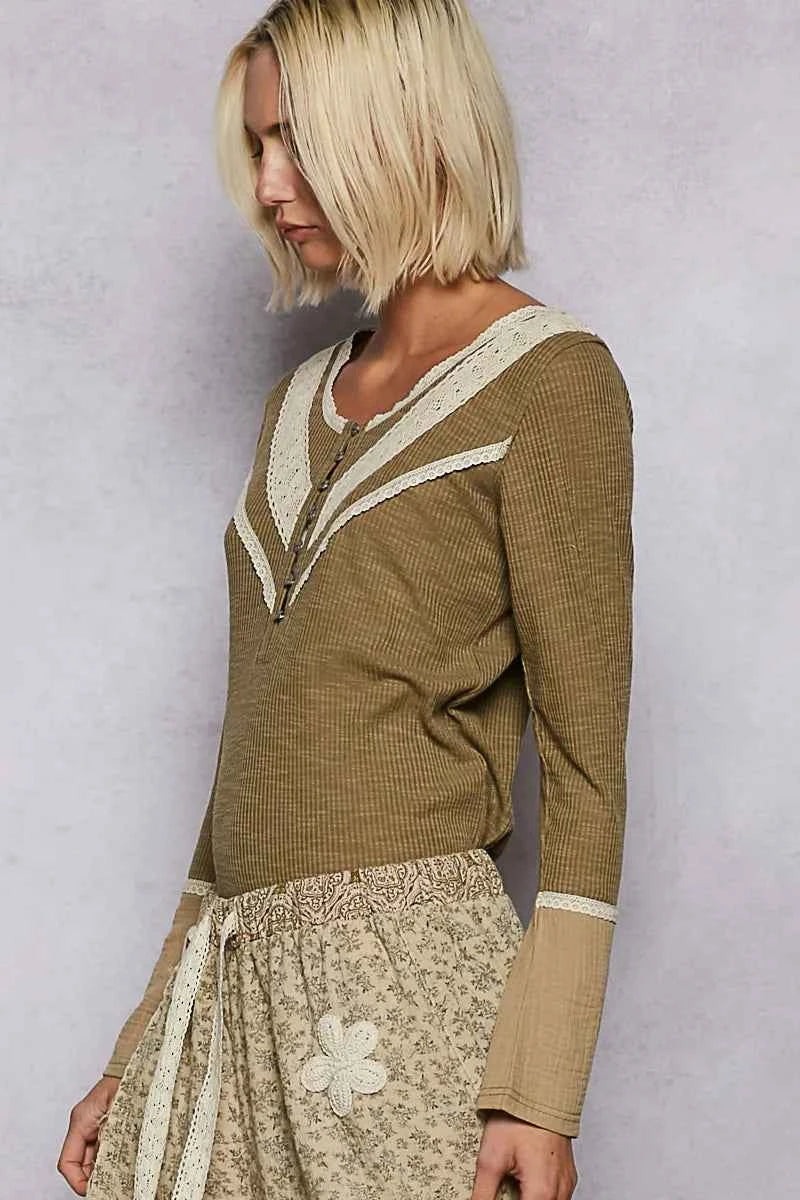 POL Ribbed Half Button Lace Detail Knit Top a20d32a8-ab15-46e6-bef2-89dd986cf973-Max-Origin