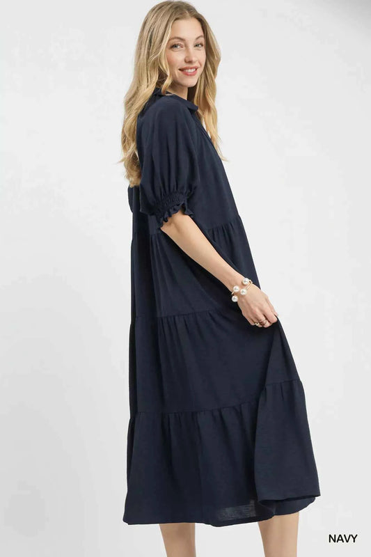 Solid Tiered Midi Dress a2104d1e-caea-4223-8a02-21fe1aef6644-Max-Origin