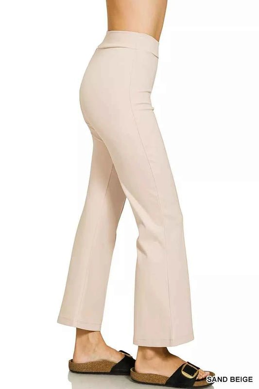 Zenana Heavy Ponte Elastic Waistband Pintuck Pants a21a88f11e234bc7998710c1211f6e5d-Max-Origin