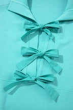 Moonlight Jade Bow Front Patchwork Bracelet Sleeve Mini Dress a2309d8dba470cb3