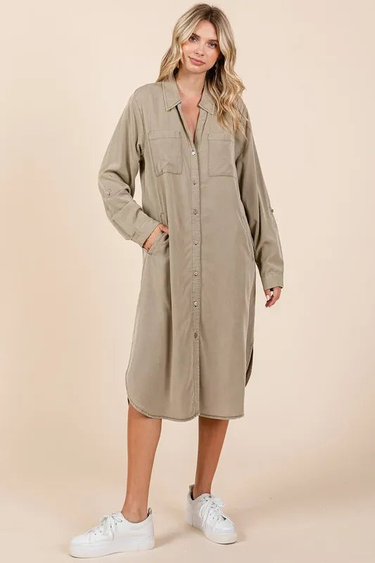 Mittoshop Button Down Long Sleeve Shirt Dress a251d1c4-e185-47c2-be11-1728d5775451-Max
