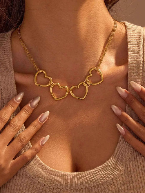 18K Gold-Plated Stainless Steel Heart Necklace Gold One Size a255ff3b-3089-4839-a4b8-b6c04eb65448-Max-Origin