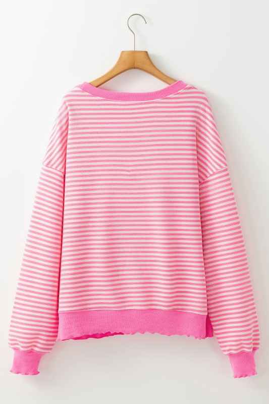 Stripe Drop Shoulder Long Sleeve Top a271a6fa-3d3a-42c9-910d-ea2c0417718b
