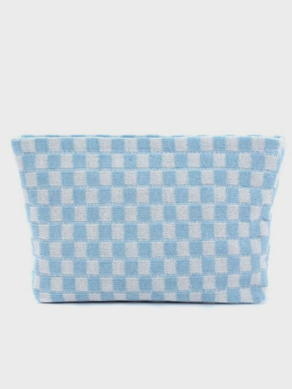 Zenana Checkered Makeup Clutch Bag