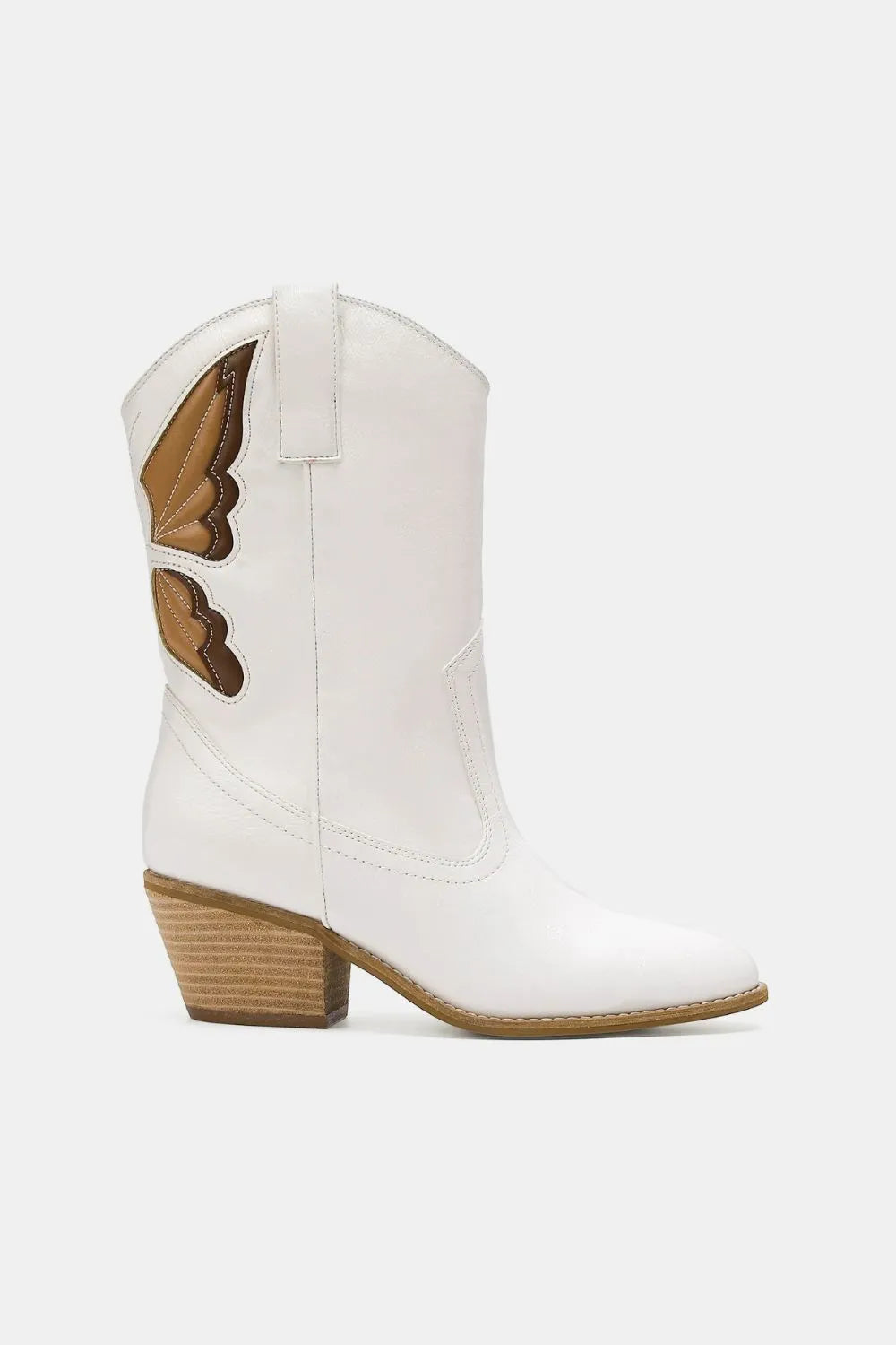 Beast Fashion Butterfly Cut Detail Point Toe Boots White a2889007-54ed-443e-9a88-ed594a863e93-Max