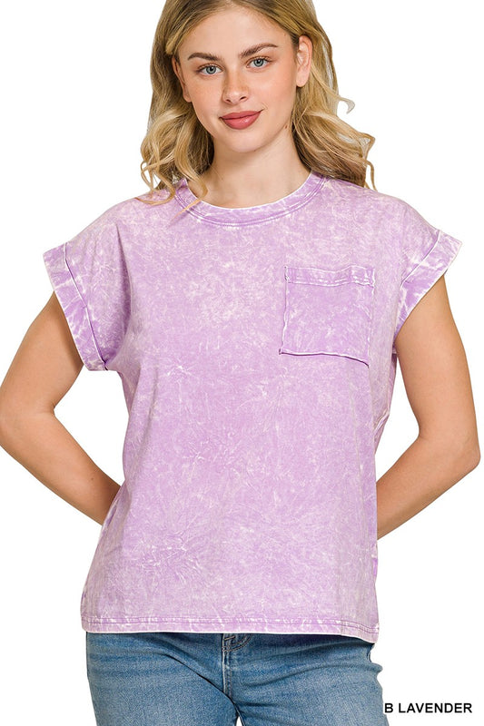 Zenana Full Size Crinkle Washed Round Neck Folded Short Sleeve Tee Plus Size B LAVENDER a29678e99ca84f31bdff80059df66352-Max
