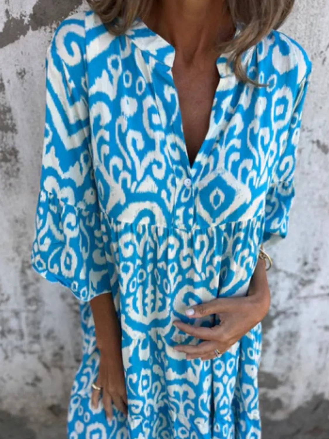 Full Size Printed Notched Half Sleeve Dress Plus Size a298496f-69e5-40f8-aed9-150c21a72a0c-Max-Origin