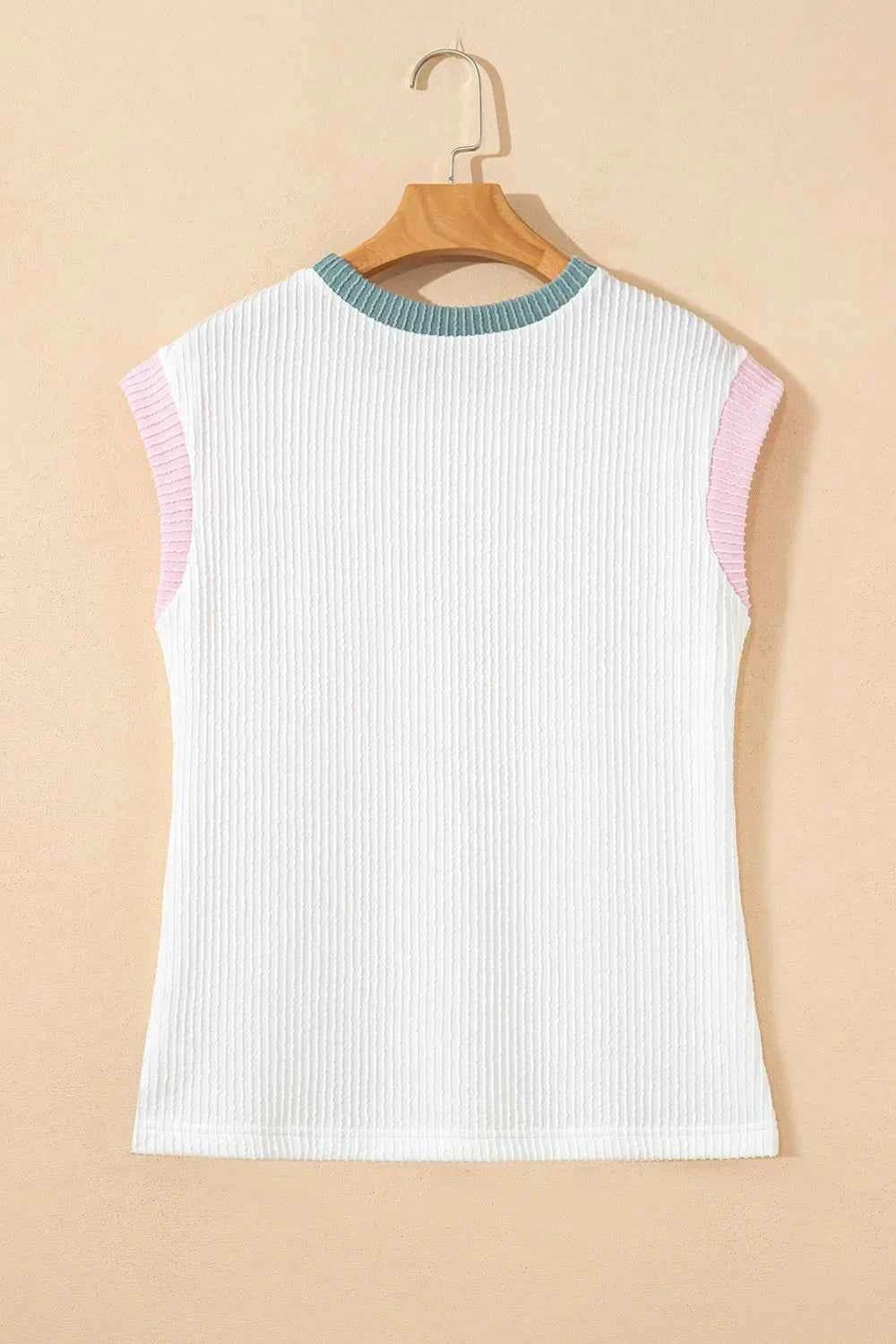 Contrast Trim Ribbed Knit Sleeveless Top a298c09a-d09c-469c-a9ce-bc6025a0904a-Max-Origin